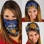 Personalized Adelaide Crows Neck Gaiter Aboriginal Dot Painting Graffiti Style
