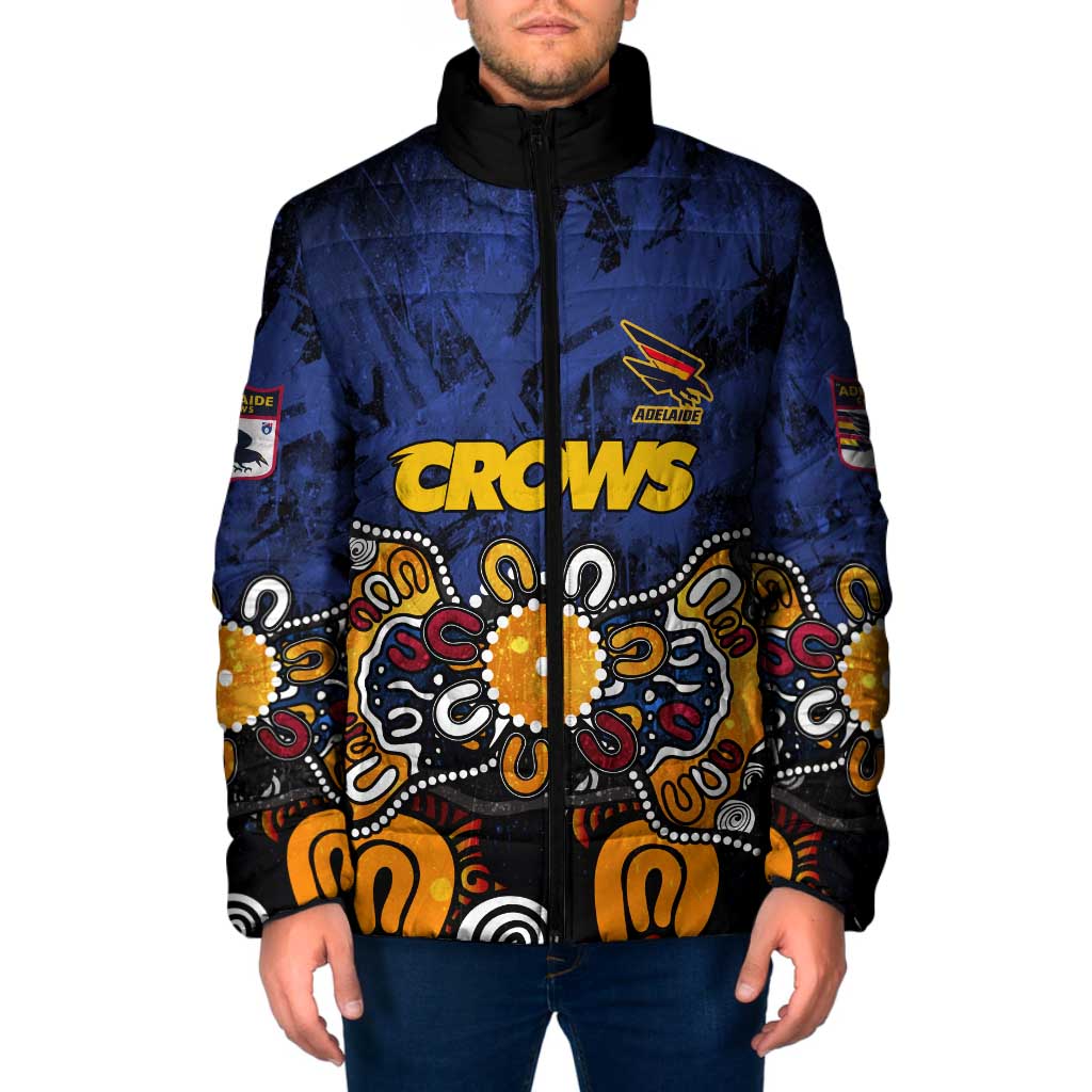 Personalized Adelaide Crows Padded Jacket Aboriginal Dot Painting Graffiti Style