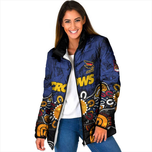 Personalized Adelaide Crows Padded Jacket Aboriginal Dot Painting Graffiti Style