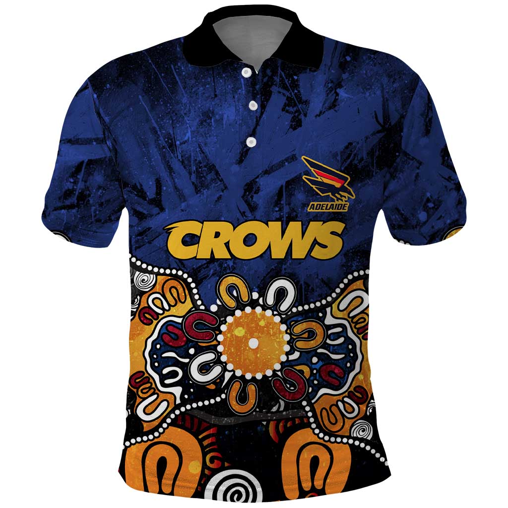 Personalized Adelaide Crows Polo Shirt Aboriginal Dot Painting Graffiti Style