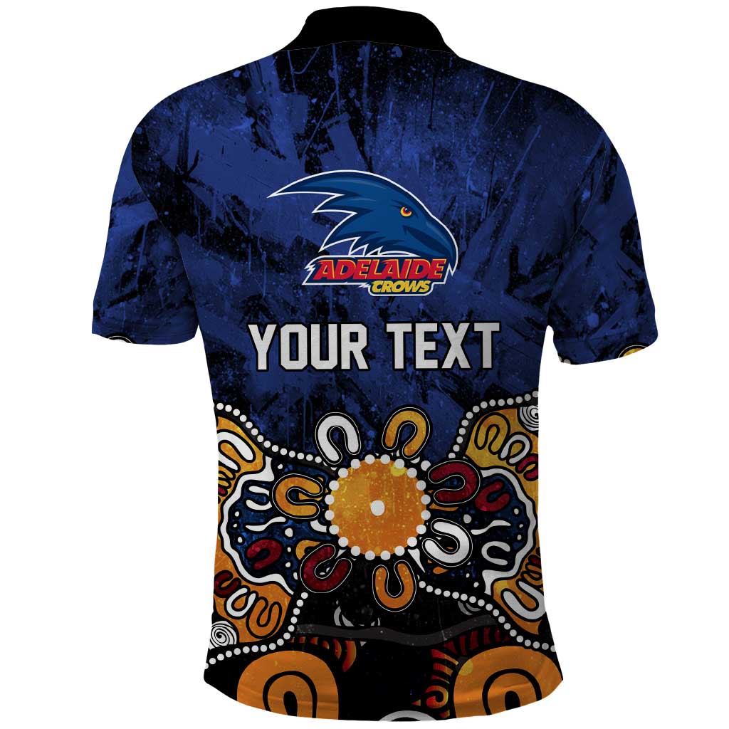 Personalized Adelaide Crows Polo Shirt Aboriginal Dot Painting Graffiti Style