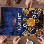 Personalized Adelaide Crows Puzzle Aboriginal Dot Painting Graffiti Style