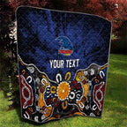 Personalized Adelaide Crows Quilt Aboriginal Dot Painting Graffiti Style
