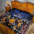 Personalized Adelaide Crows Quilt Aboriginal Dot Painting Graffiti Style