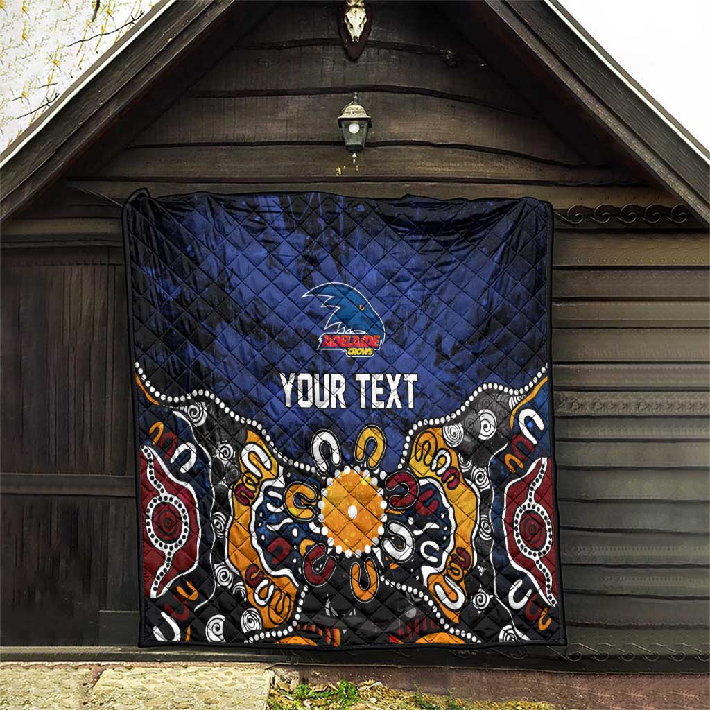 Personalized Adelaide Crows Quilt Aboriginal Dot Painting Graffiti Style