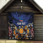 Personalized Adelaide Crows Quilt Aboriginal Dot Painting Graffiti Style