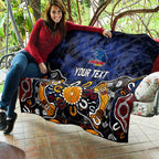 Personalized Adelaide Crows Quilt Aboriginal Dot Painting Graffiti Style