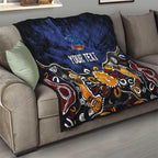Personalized Adelaide Crows Quilt Aboriginal Dot Painting Graffiti Style
