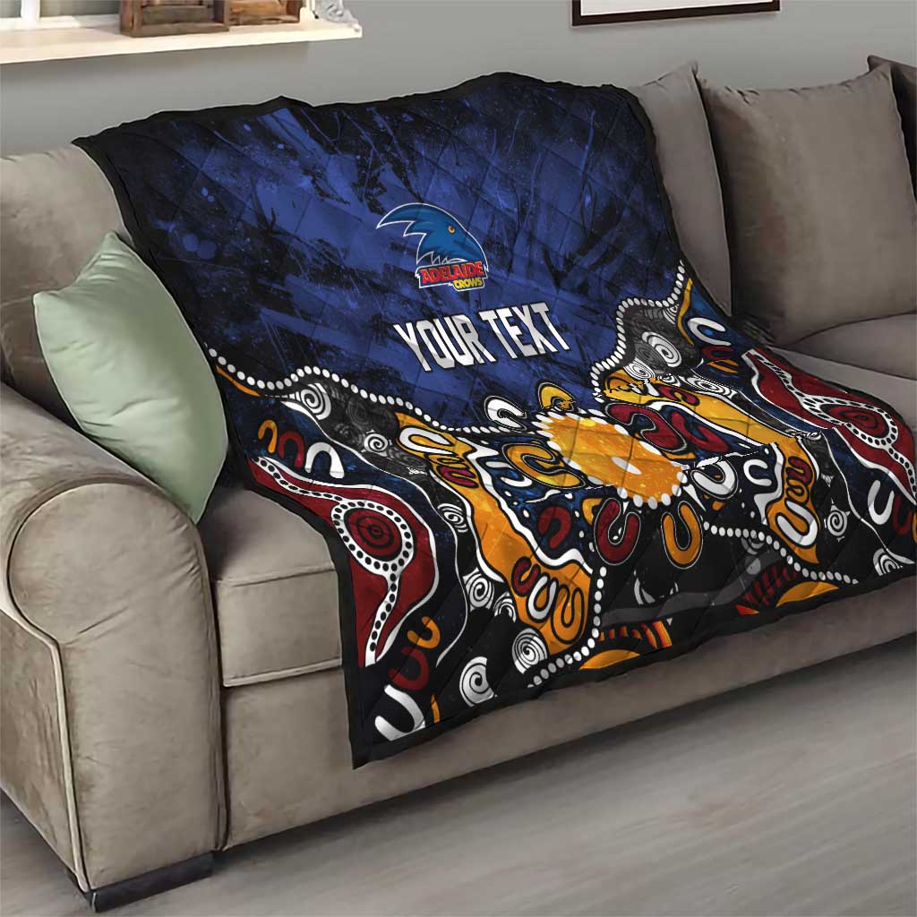 Personalized Adelaide Crows Quilt Aboriginal Dot Painting Graffiti Style