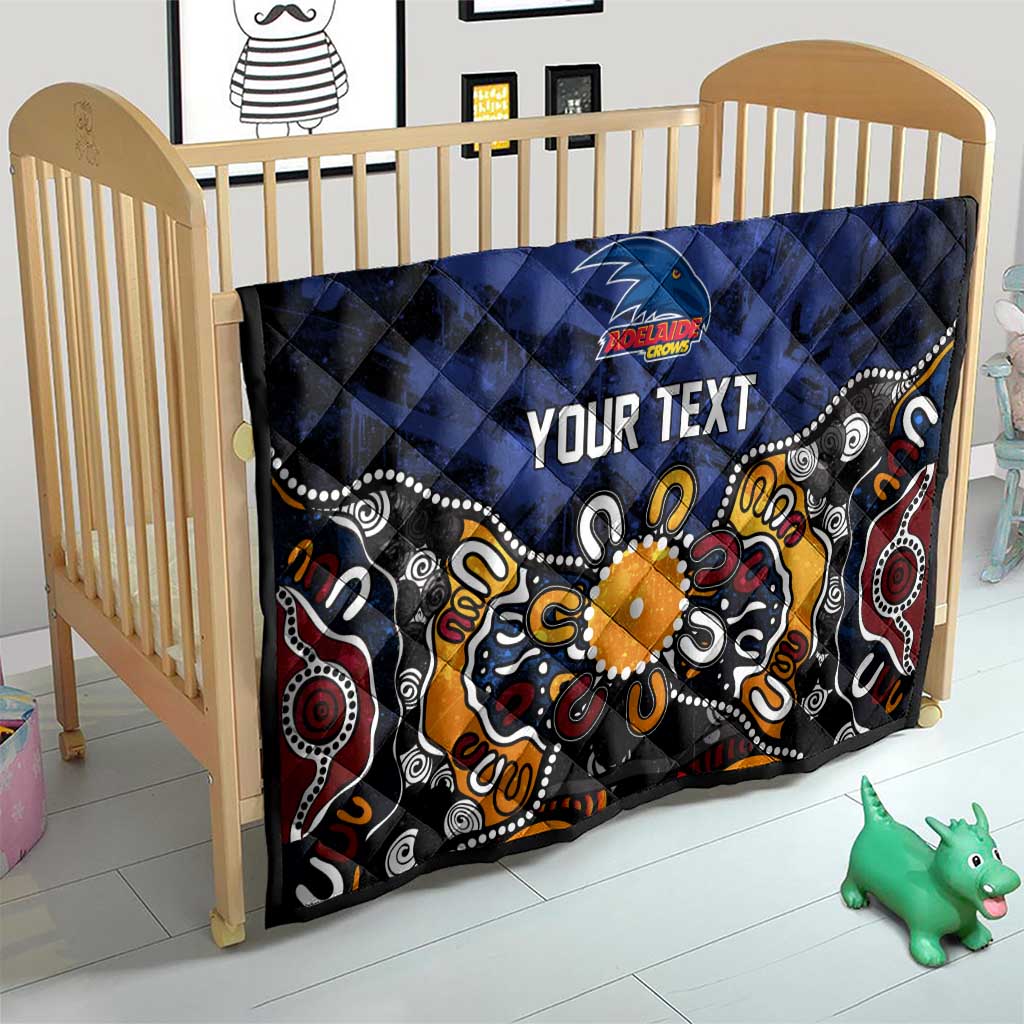 Personalized Adelaide Crows Quilt Aboriginal Dot Painting Graffiti Style