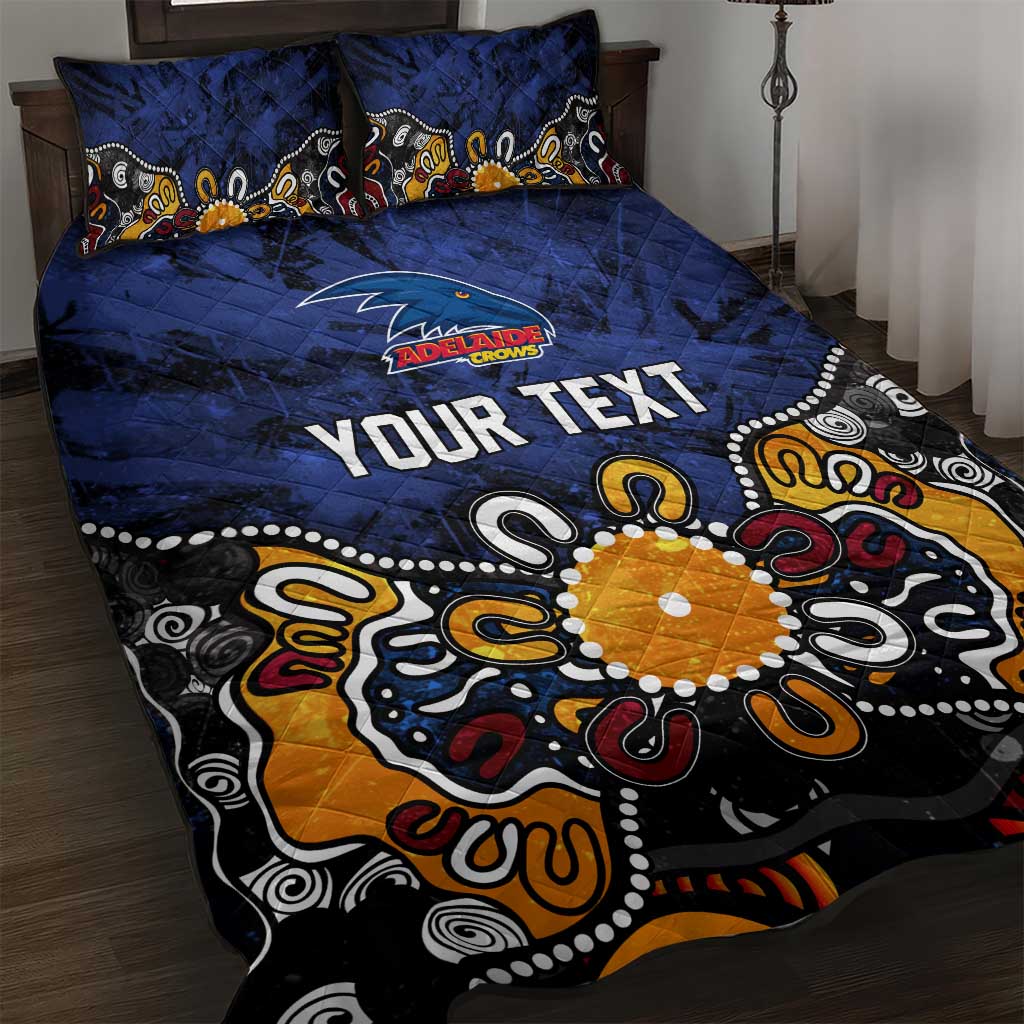 Personalized Adelaide Crows Quilt Bed Set Aboriginal Dot Painting Graffiti Style