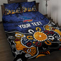 Personalized Adelaide Crows Quilt Bed Set Aboriginal Dot Painting Graffiti Style