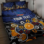 Personalized Adelaide Crows Quilt Bed Set Aboriginal Dot Painting Graffiti Style