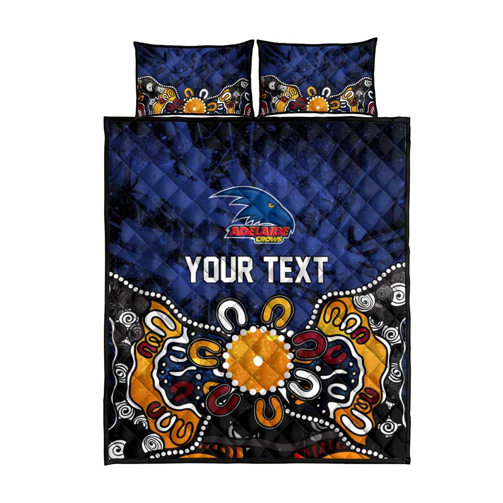 Personalized Adelaide Crows Quilt Bed Set Aboriginal Dot Painting Graffiti Style