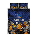 Personalized Adelaide Crows Quilt Bed Set Aboriginal Dot Painting Graffiti Style