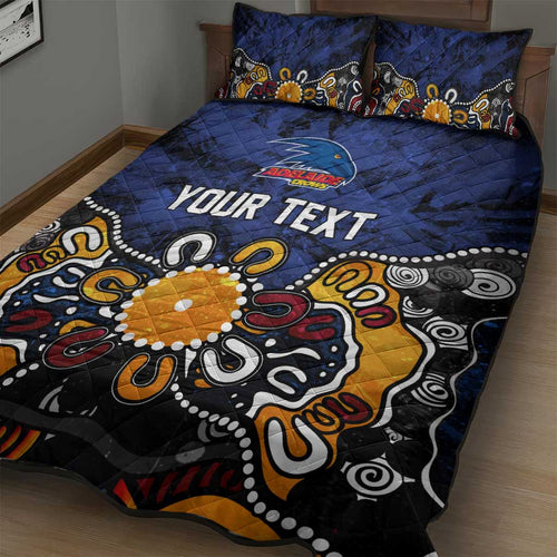 Personalized Adelaide Crows Quilt Bed Set Aboriginal Dot Painting Graffiti Style