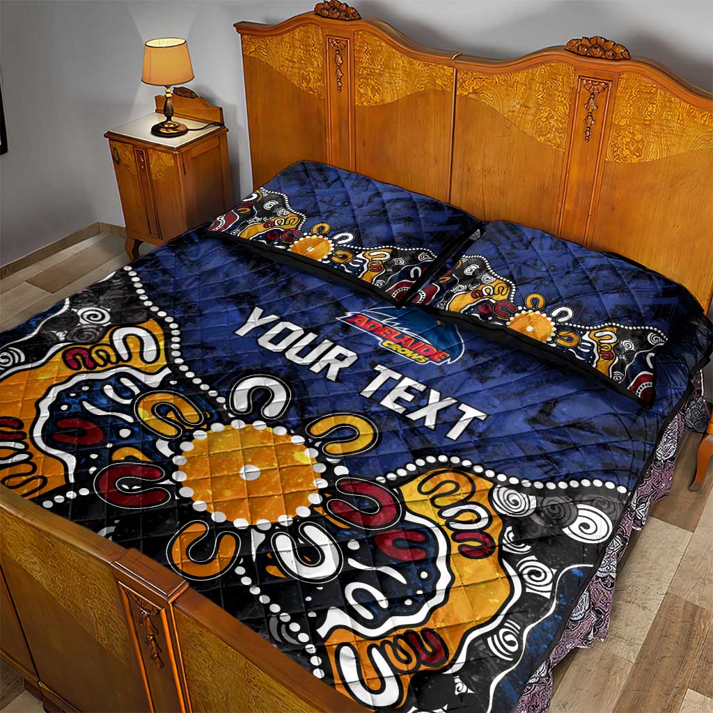 Personalized Adelaide Crows Quilt Bed Set Aboriginal Dot Painting Graffiti Style