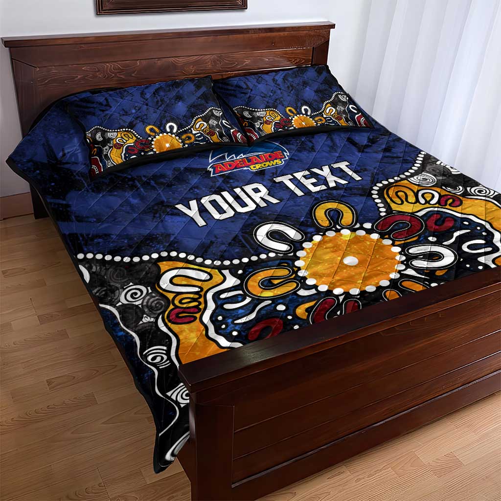Personalized Adelaide Crows Quilt Bed Set Aboriginal Dot Painting Graffiti Style