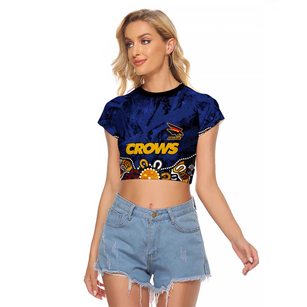 Personalized Adelaide Crows Raglan Cropped T Shirt Aboriginal Dot Painting Graffiti Style