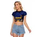 Personalized Adelaide Crows Raglan Cropped T Shirt Aboriginal Dot Painting Graffiti Style