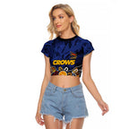 Personalized Adelaide Crows Raglan Cropped T Shirt Aboriginal Dot Painting Graffiti Style
