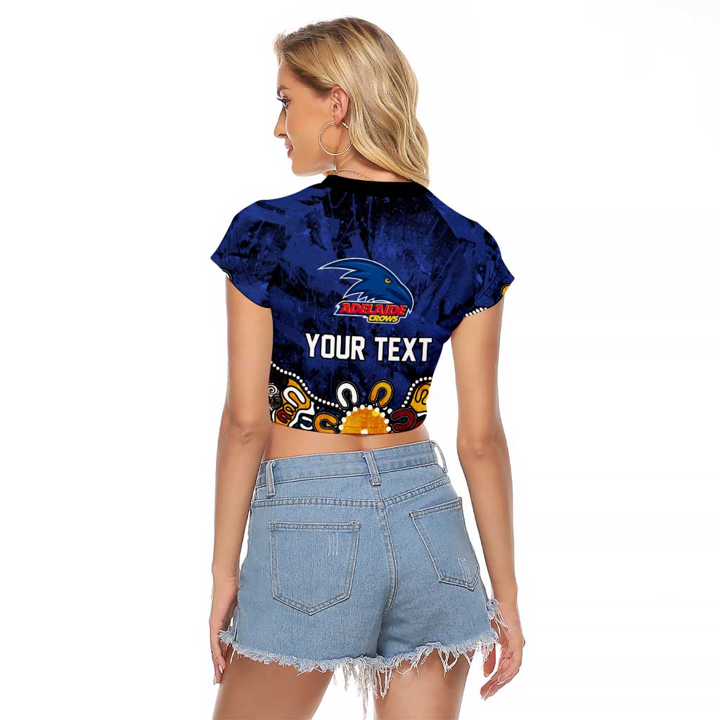 Personalized Adelaide Crows Raglan Cropped T Shirt Aboriginal Dot Painting Graffiti Style
