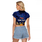 Personalized Adelaide Crows Raglan Cropped T Shirt Aboriginal Dot Painting Graffiti Style