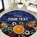 Personalized Adelaide Crows Round Carpet Aboriginal Dot Painting Graffiti Style