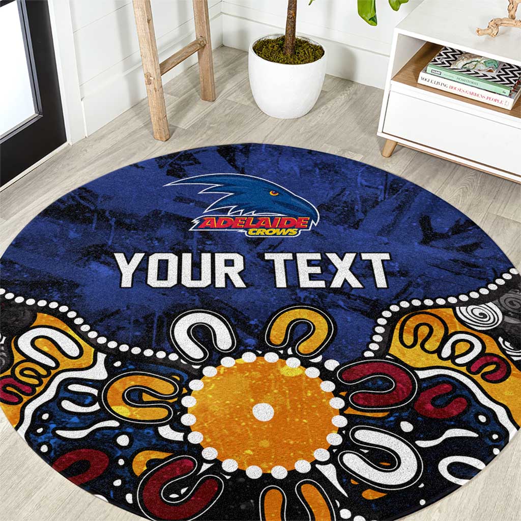 Personalized Adelaide Crows Round Carpet Aboriginal Dot Painting Graffiti Style