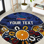 Personalized Adelaide Crows Round Carpet Aboriginal Dot Painting Graffiti Style