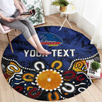 Personalized Adelaide Crows Round Carpet Aboriginal Dot Painting Graffiti Style