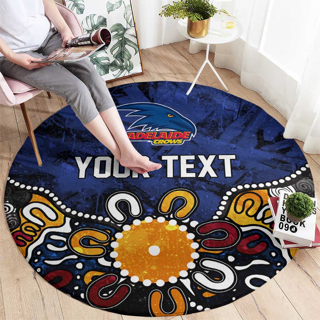 Personalized Adelaide Crows Round Carpet Aboriginal Dot Painting Graffiti Style