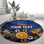 Personalized Adelaide Crows Round Carpet Aboriginal Dot Painting Graffiti Style