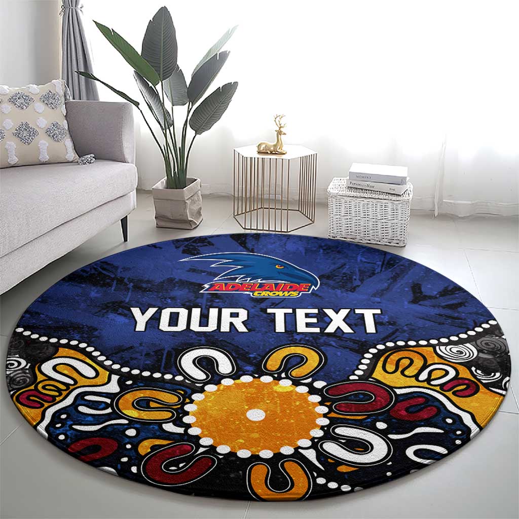 Personalized Adelaide Crows Round Carpet Aboriginal Dot Painting Graffiti Style