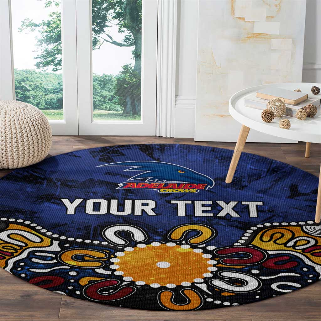 Personalized Adelaide Crows Round Carpet Aboriginal Dot Painting Graffiti Style