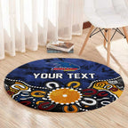 Personalized Adelaide Crows Round Carpet Aboriginal Dot Painting Graffiti Style