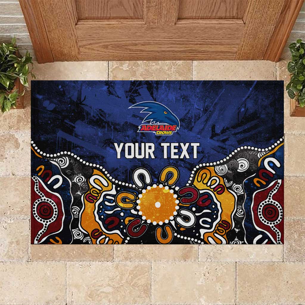 Personalized Adelaide Crows Rubber Doormat Aboriginal Dot Painting Graffiti Style