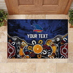 Personalized Adelaide Crows Rubber Doormat Aboriginal Dot Painting Graffiti Style