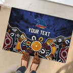 Personalized Adelaide Crows Rubber Doormat Aboriginal Dot Painting Graffiti Style