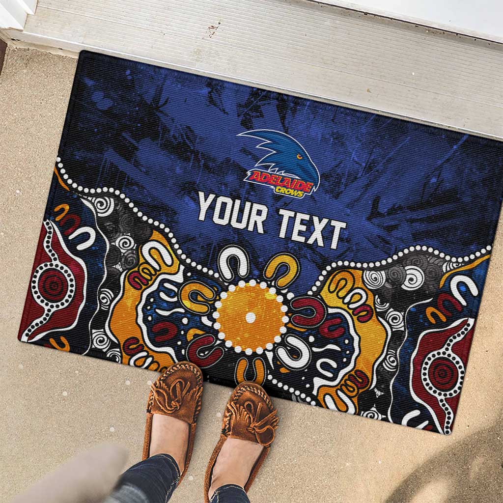 Personalized Adelaide Crows Rubber Doormat Aboriginal Dot Painting Graffiti Style