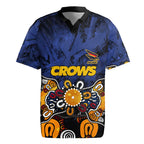 Personalized Adelaide Crows Rugby Jersey Aboriginal Dot Painting Graffiti Style