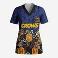 Personalized Adelaide Crows Scrub Top Aboriginal Dot Painting Graffiti Style
