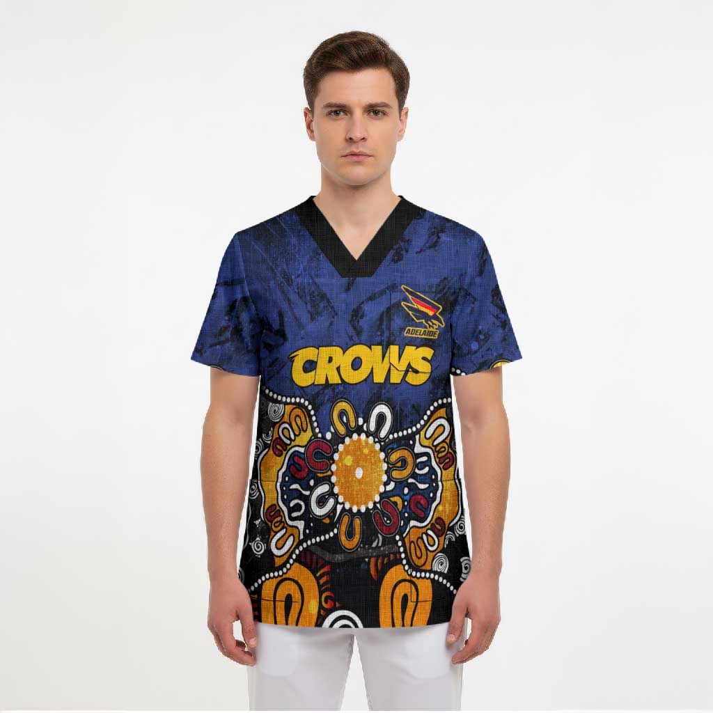 Personalized Adelaide Crows Scrub Top Aboriginal Dot Painting Graffiti Style