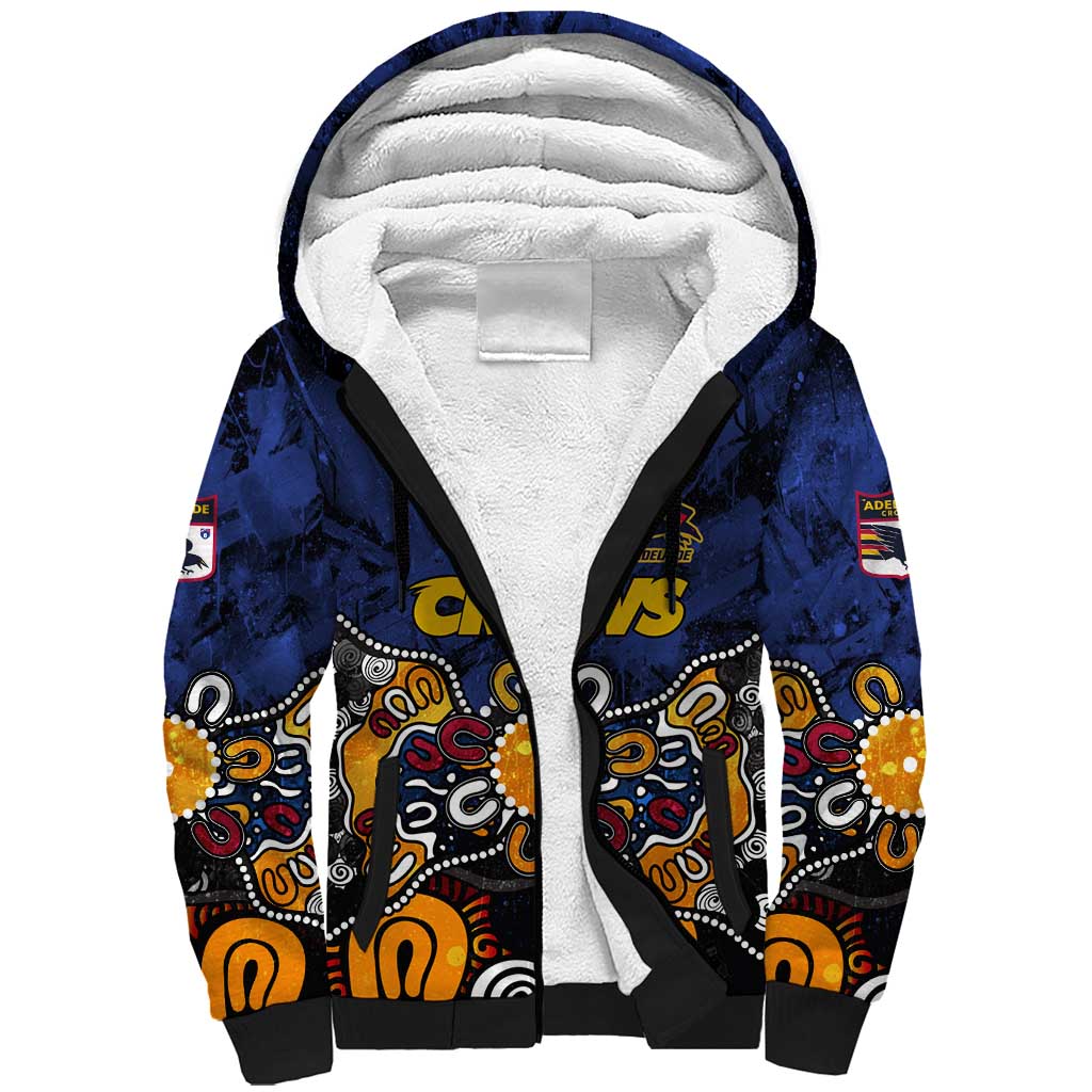 Personalized Adelaide Crows Sherpa Hoodie Aboriginal Dot Painting Graffiti Style