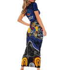 Personalized Adelaide Crows Short Sleeve Bodycon Dress Aboriginal Dot Painting Graffiti Style
