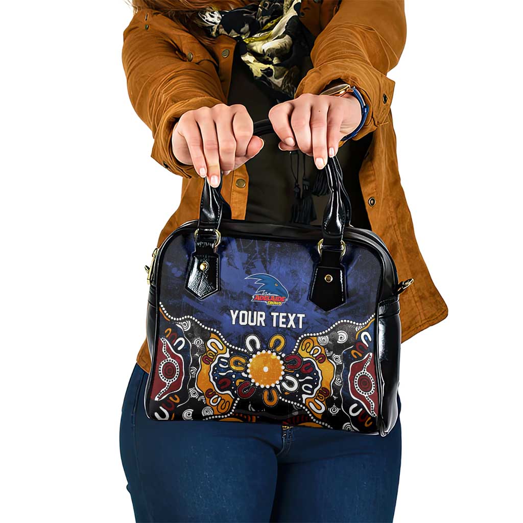 Personalized Adelaide Crows Shoulder Handbag Aboriginal Dot Painting Graffiti Style