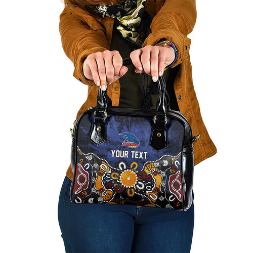 Personalized Adelaide Crows Shoulder Handbag Aboriginal Dot Painting Graffiti Style