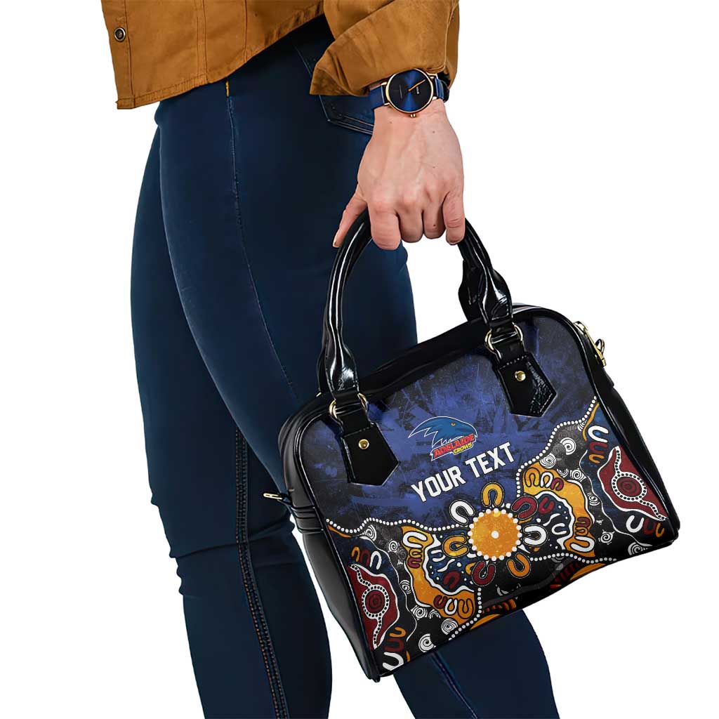 Personalized Adelaide Crows Shoulder Handbag Aboriginal Dot Painting Graffiti Style