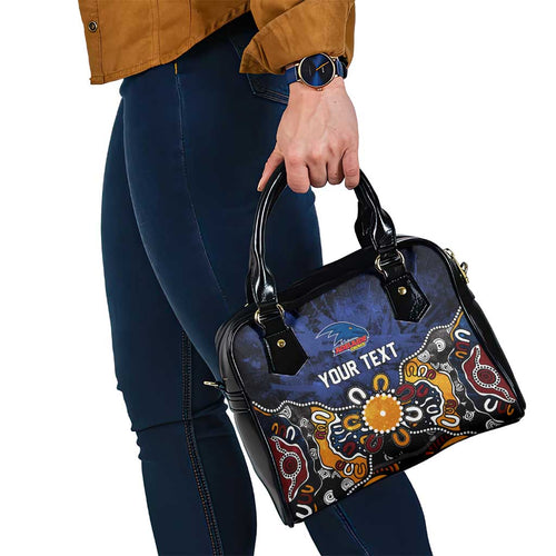 Personalized Adelaide Crows Shoulder Handbag Aboriginal Dot Painting Graffiti Style