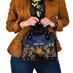 Personalized Adelaide Crows Shoulder Handbag Aboriginal Dot Painting Graffiti Style